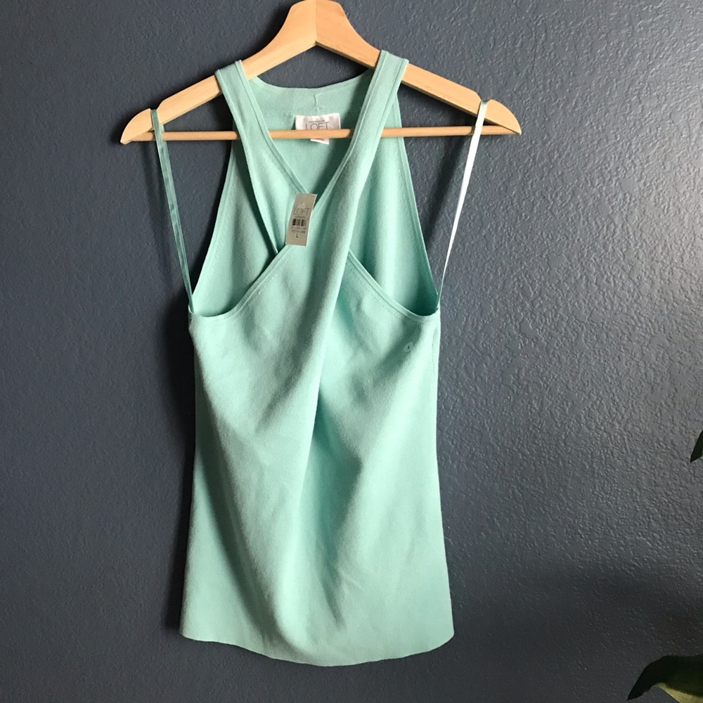 NWT Loft Criss Cross Knit Halter Top